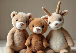 Collection of soft alpine animal plush toys