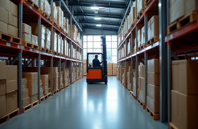 Shipping containers or warehouse scene